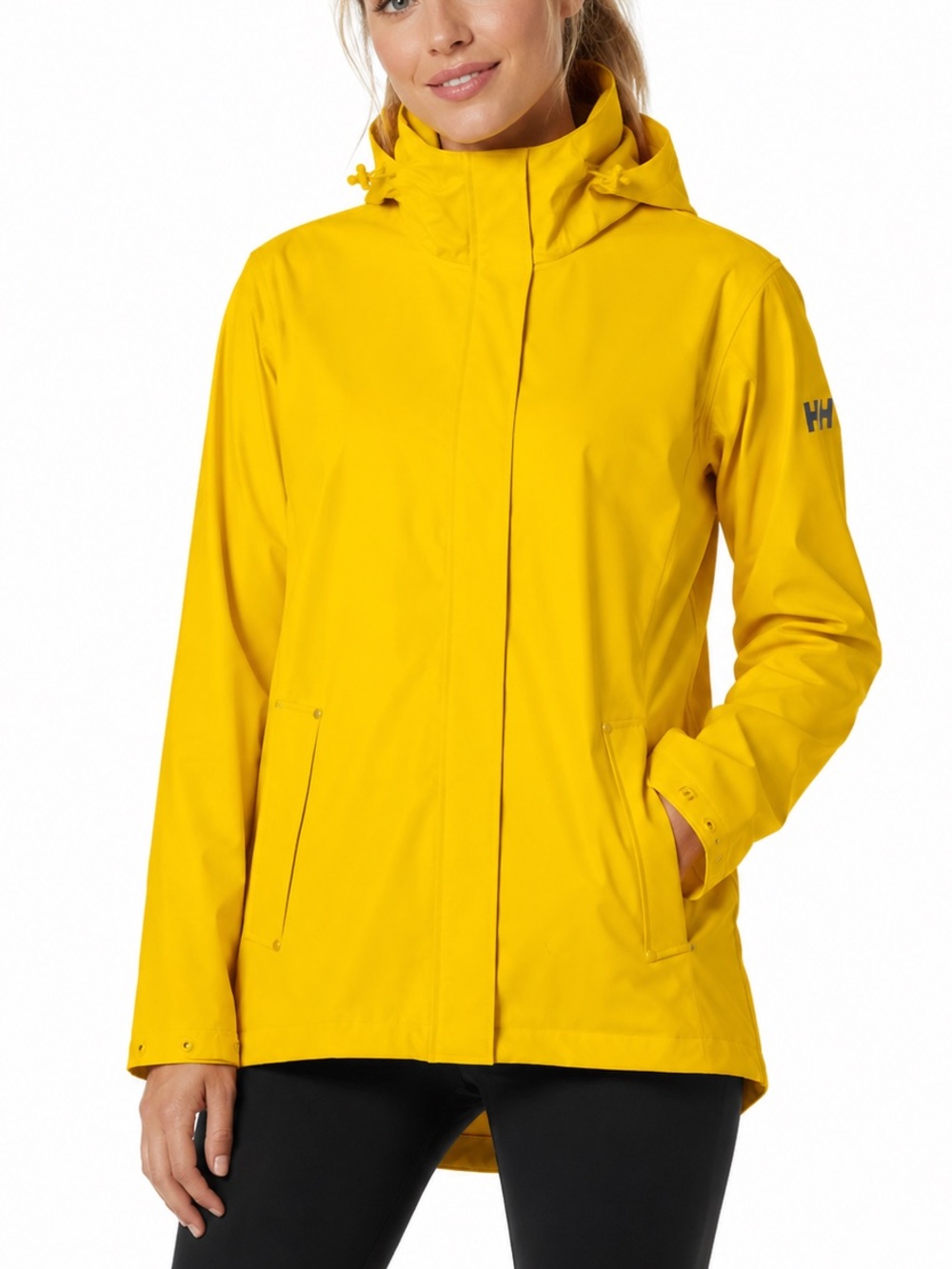 Helly Hansen Yellow Rain Hooded Jacket Coat size Small